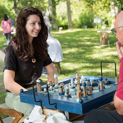 partie échecs au grand air