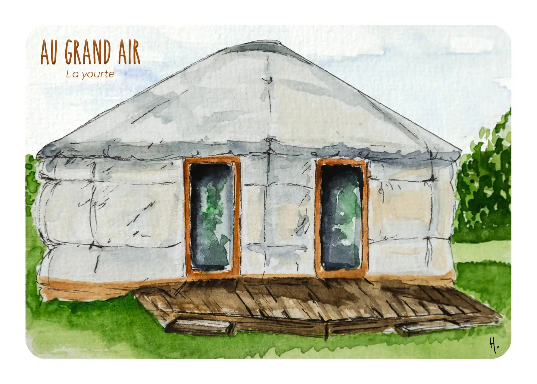 carte postale yourte ain Au Grand Air