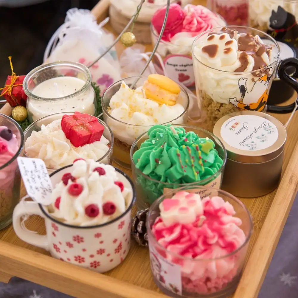 stand bougies marché noël ain