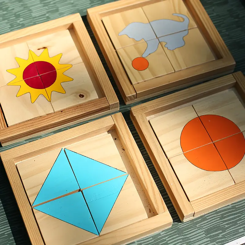 set de 4 puzzles en bois pour les enfants - Terrain de jeux Au Grand Air