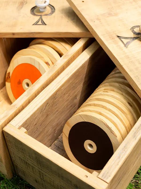 Puissance 4 XXL - Pièces de jeu pièces du puissance 4 en bois XXL fabriqués par Au Grand Air (Vonnas)
