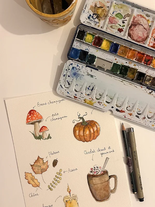 Atelier aquarelle - Au Grand Air (Vonnas) atelier aquarelle vacances toussaint 2026 à Vonnas